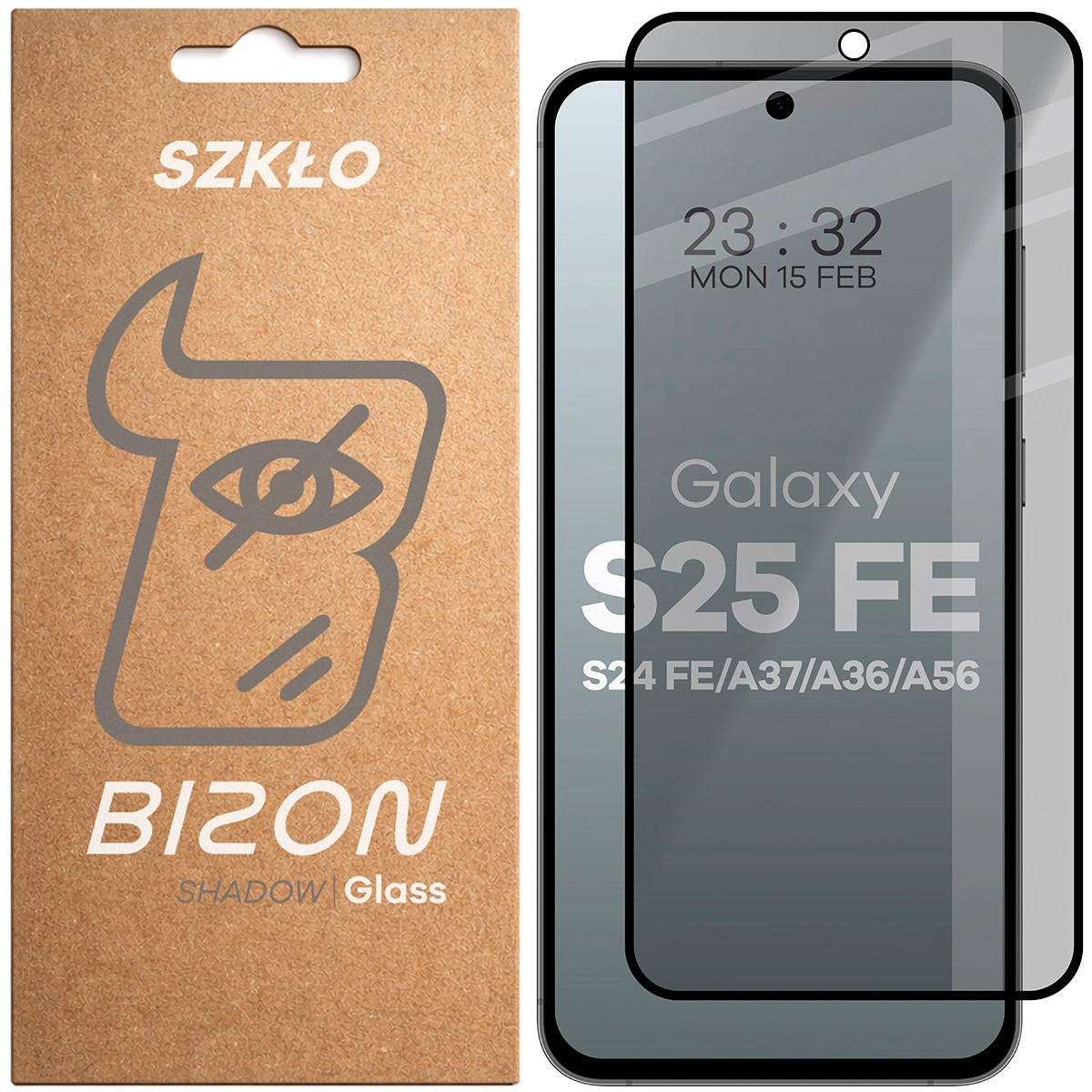 Szkło prywatyzujące Bizon Glass Edge Shadow do Galaxy S25 FE 5G/Galaxy S24 FE 5G/Galaxy A37 5G/Galaxy A36 5G/Galaxy A56 5G